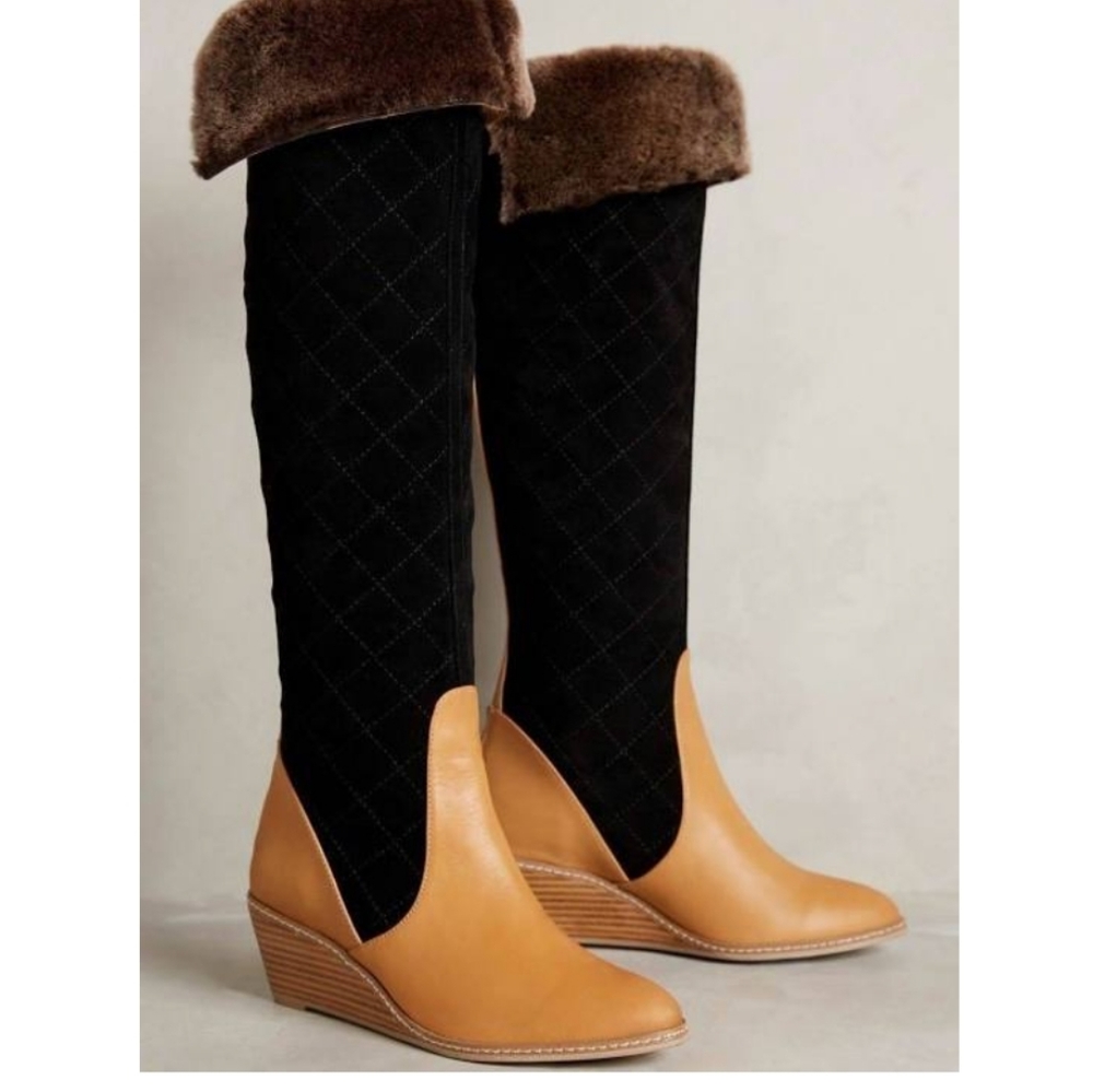 ANTHROPOLOGIE PENNY QUILTED BOOTS by SCHULER & SON